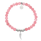 HELP by TJ Angel Wing Cutout Charm with Cherry Jade Charity Bracelet