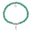 HELP by TJ Angel Wing Cutout Charm with Green Crystal Charity Bracelet