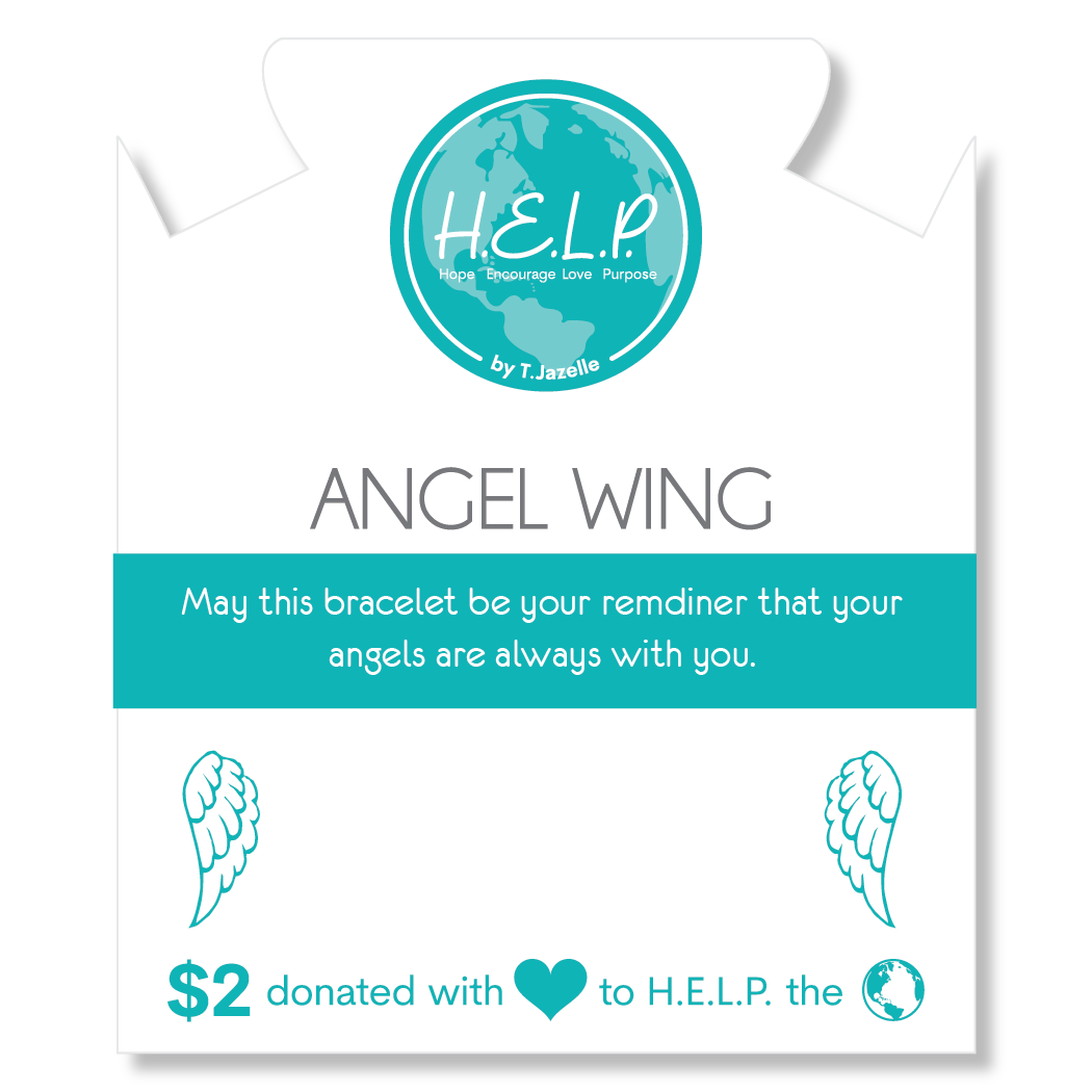 HELP by TJ Angel Wing Cutout Charm with Holiday Jade Charity Bracelet