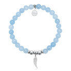 HELP by TJ Angel Wing Cutout Charm with Light Blue Quartz Charity Bracelet