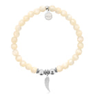 HELP by TJ Angel Wing Cutout Charm with Natural Selenite Charity Bracelet