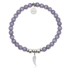 HELP by TJ Angel Wing Cutout Charm with Purple Cats Eye Charity Bracelet