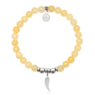 HELP by TJ Angel Wing Cutout Charm with Yellow Jade Charity Bracelet