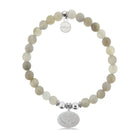 HELP by TJ Angel Wings Charm with Grey Stripe Agate Charity Bracelet