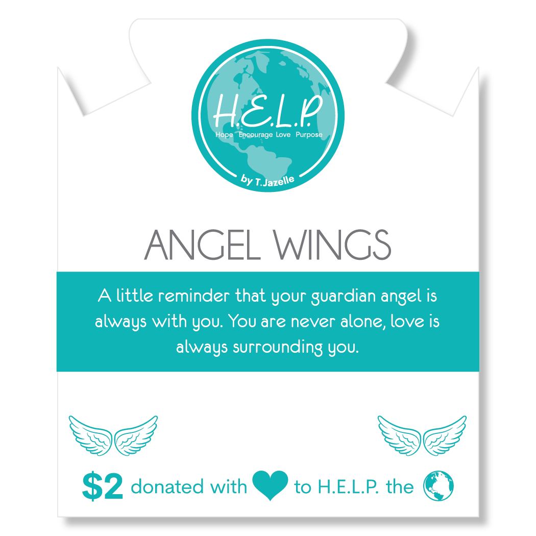 HELP by TJ Angel Wings Charm with Holiday Jade Charity Bracelet