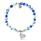 HELP by TJ Baby Feet Charm with Blue and White Jade Charity Bracelet