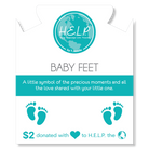 HELP by TJ Baby Feet Charm with Green Crystal Charity Bracelet
