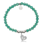 HELP by TJ Baby Feet Charm with Green Crystal Charity Bracelet
