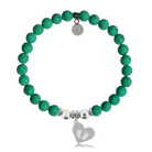 HELP by TJ Baby Feet Charm with Green Howlite Charity Bracelet