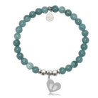 HELP by TJ Baby Feet Charm with Mountain Blue Jade Charity Bracelet