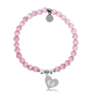 HELP by TJ Baby Feet Charm with Pink Cats Eye Charity Bracelet