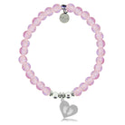 HELP by TJ Baby Feet Charm with Pink Glass Shimmer Charity Bracelet