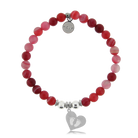 HELP by TJ Baby Feet Charm with Red Stripe Agate Charity Bracelet