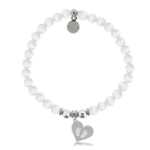 HELP by TJ Baby Feet Charm with White Cats Eye Charity Bracelet