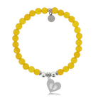 HELP by TJ Baby Feet Charm with Yellow Agate Charity Bracelet