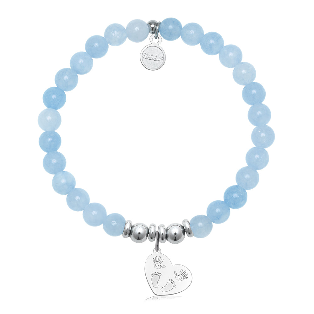 HELP by TJ Baby Love Charm with Light Blue Quartz Charity Bracelet