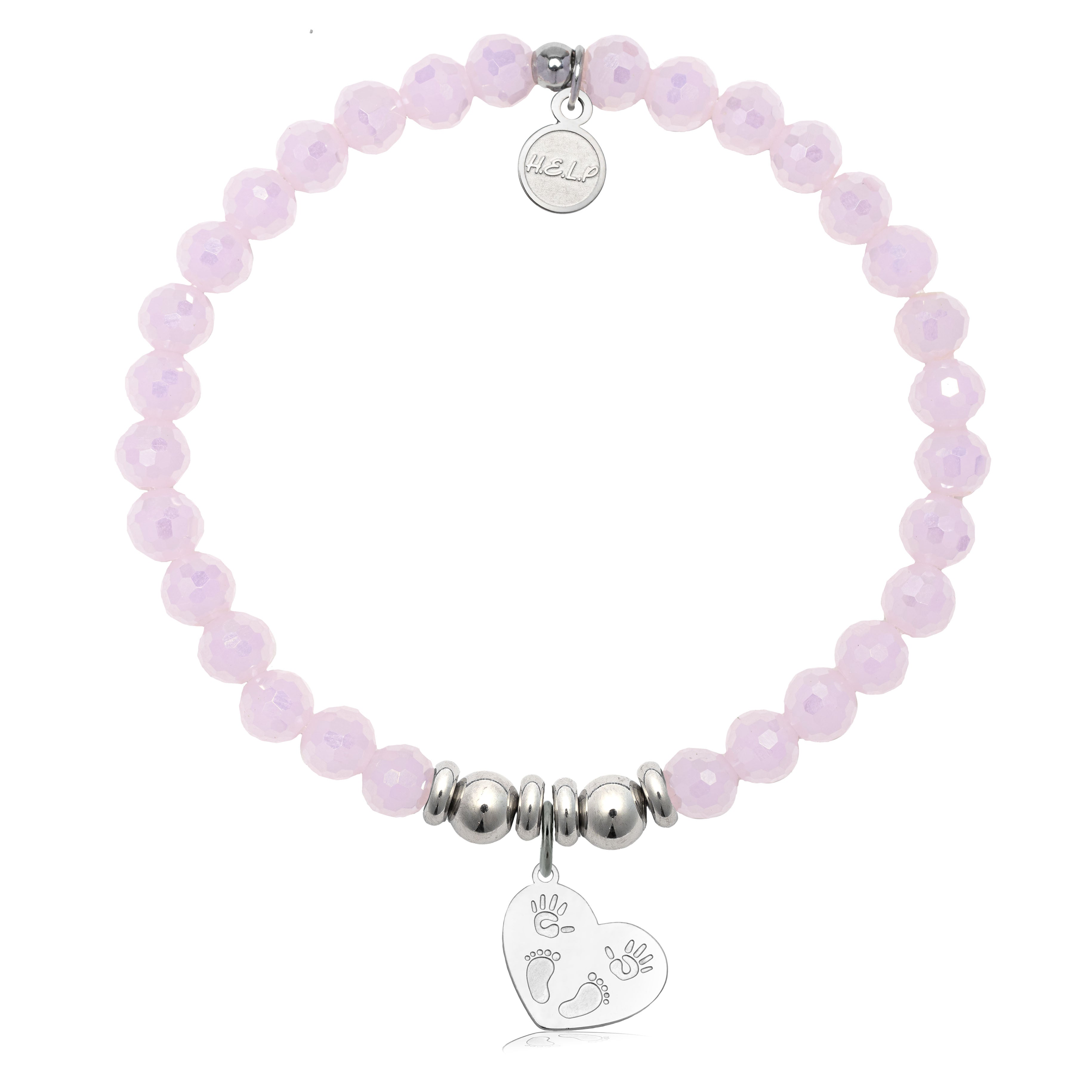 Baby Love Charm with Pink Crystal Charity Bracelet – HELP by TJ