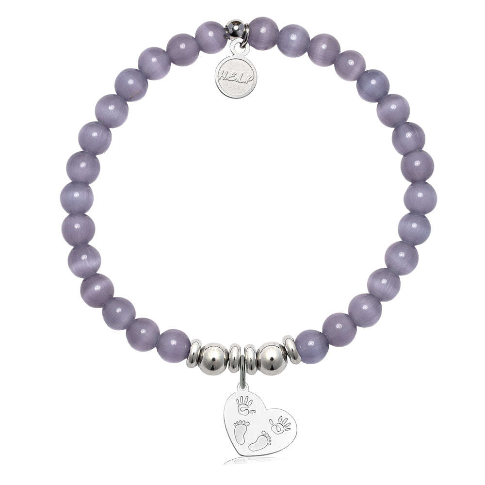 HELP by TJ Baby Love Charm with Purple Cats Eye Charity Bracelet
