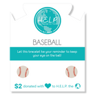 HELP by TJ Baseball Charm with Aqua Cats Eye Charity Bracelet