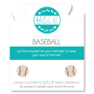 HELP by TJ Baseball Charm with Blue Zebra Jade Charity Bracelet