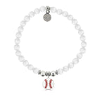 HELP by TJ Baseball Charm with White Cats Eye Charity Bracelet