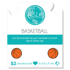 HELP by TJ Basketball Charm with Aqua Cats Eye Charity Bracelet