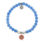 HELP by TJ Basketball Charm with Azure Blue Jade Charity Bracelet