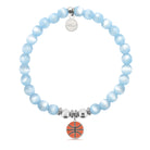 HELP by TJ Basketball Charm with Blue Selenite Charity Bracelet