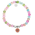 HELP by TJ Basketball Charm with Kaleidoscope Crystal Charity Bracelet