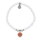 HELP by TJ Basketball Charm with White Cats Eye Charity Bracelet