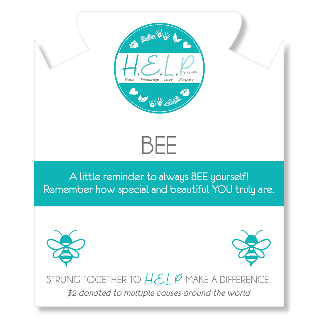 HELP by TJ Bee Charm with Lemonade Jade Charity Bracelet