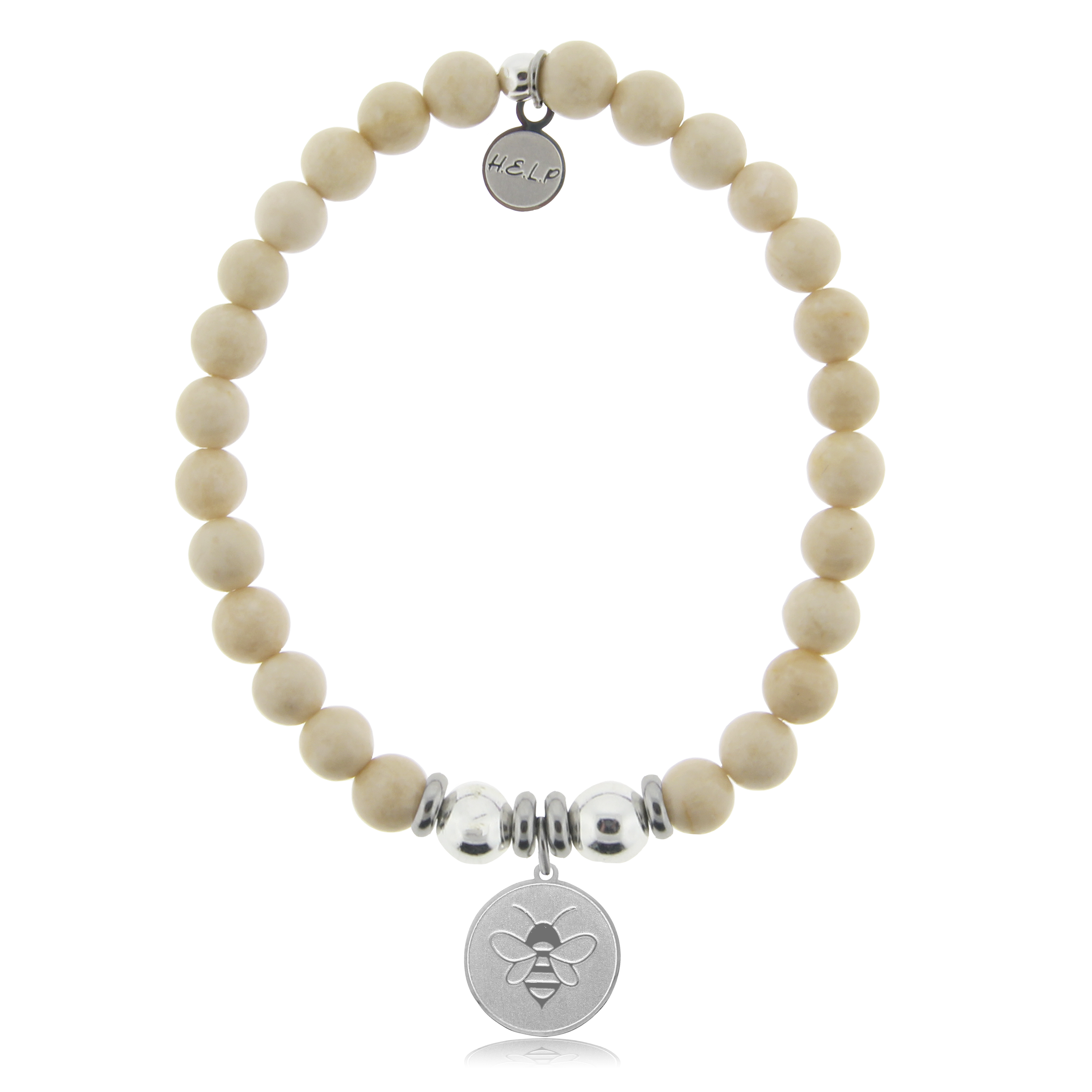 HELP by TJ Bee Charm with Riverstone Beads Charity Bracelet