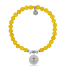 HELP by TJ Bee Charm with Yellow Agate Charity Bracelet