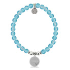 HELP by TJ Bestie Charm with Blue Glass Shimmer Charity Bracelet