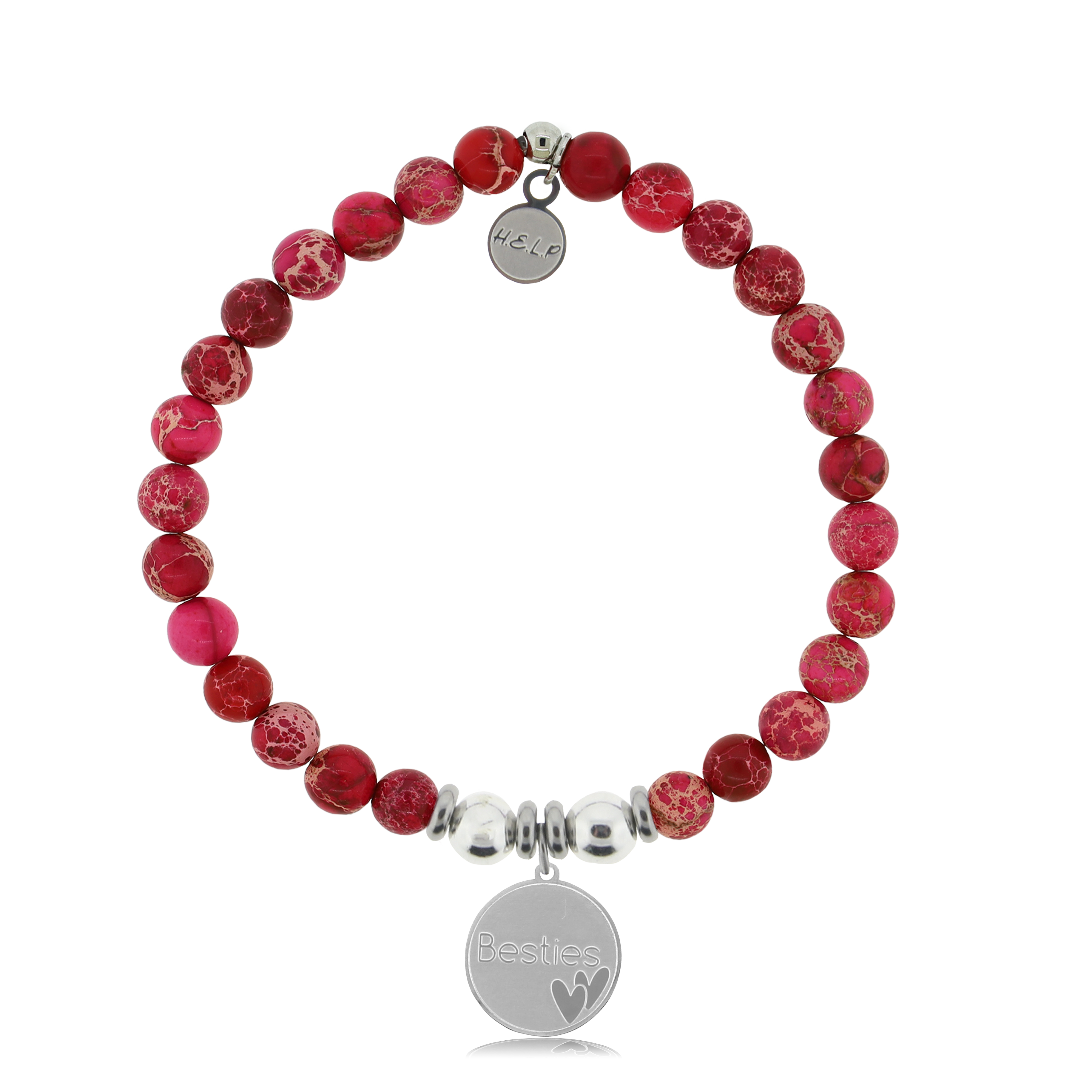 HELP by TJ Bestie Charm with Cranberry Jasper Charity Bracelet