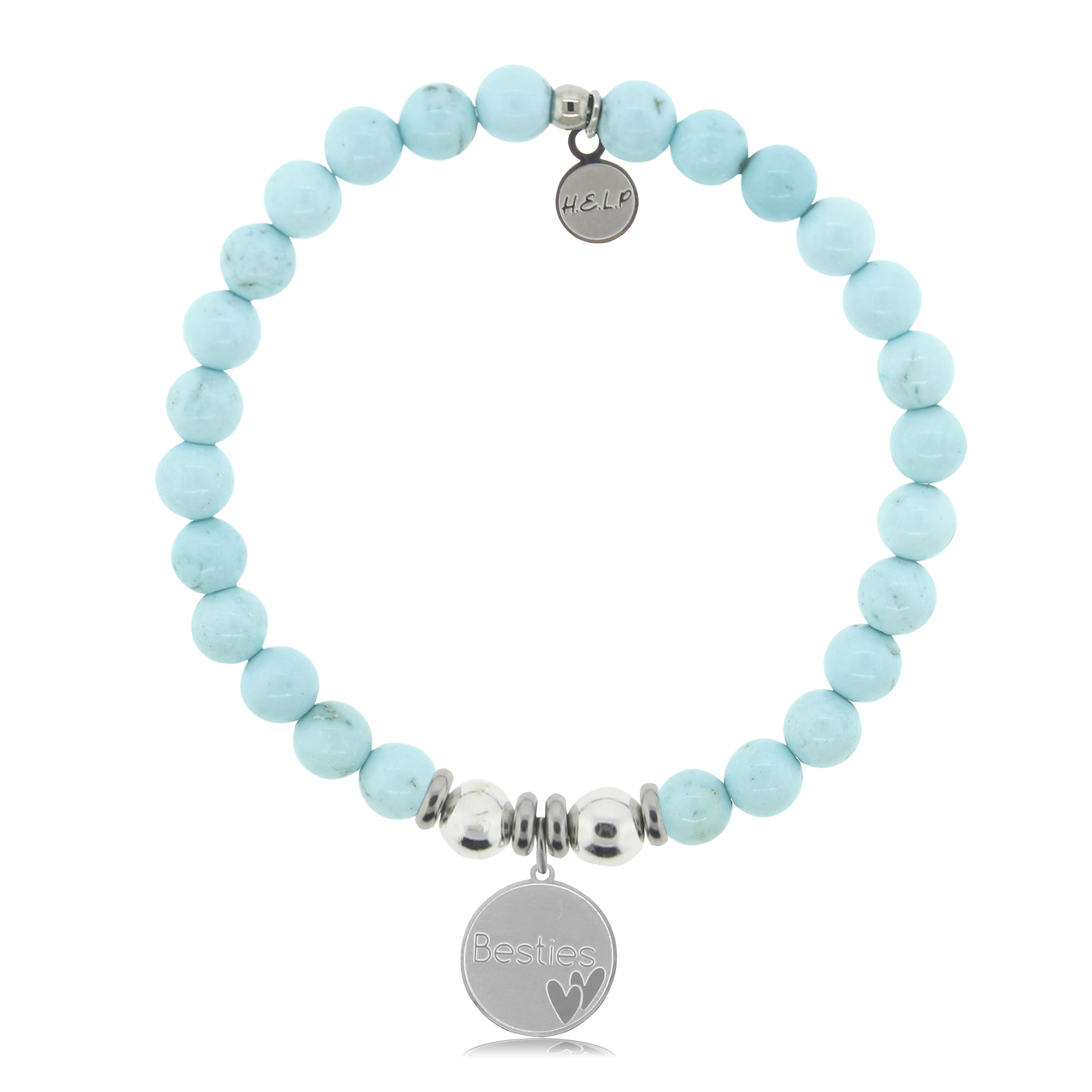 HELP by TJ Bestie Charm with Larimar Magnesite Charity Bracelet