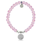 HELP by TJ Bestie Charm with Pink Glass Shimmer Charity Bracelet