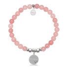 HELP by TJ Bestie Charm with Pink Jade Charity Bracelet