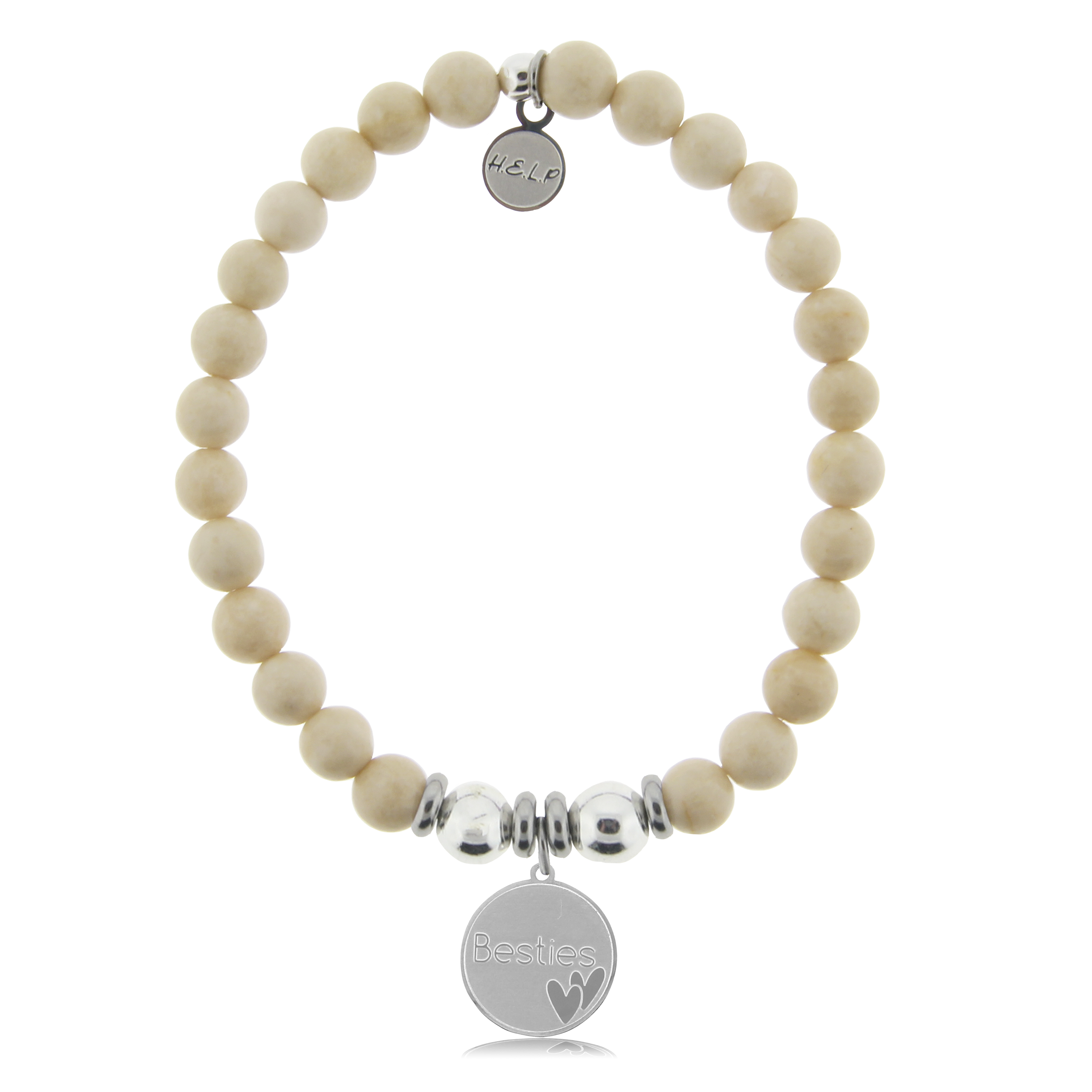 HELP by TJ Bestie Charm with Riverstone Beads Charity Bracelet