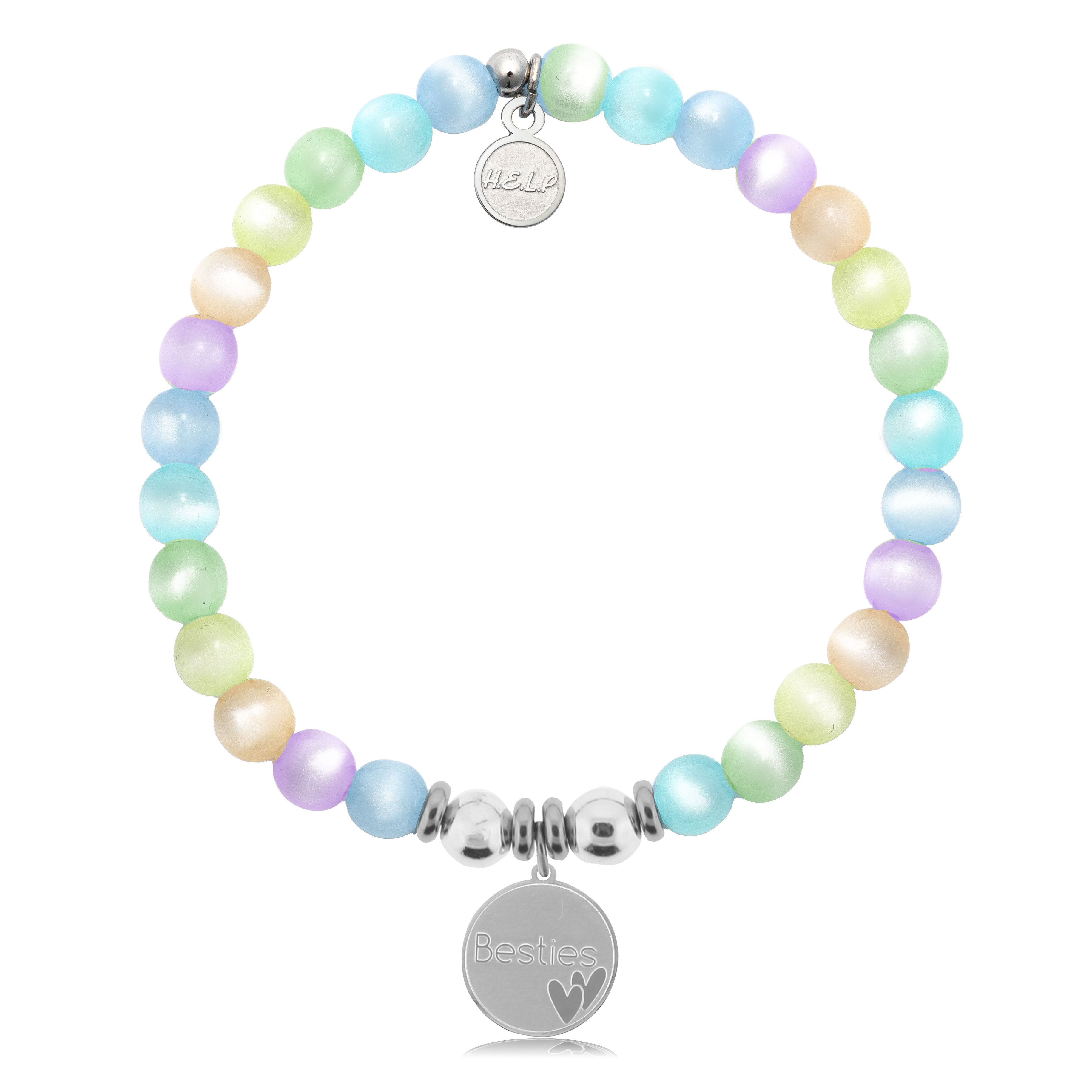 HELP by TJ Besties Charm with Multi Selenite Charity Bracelet