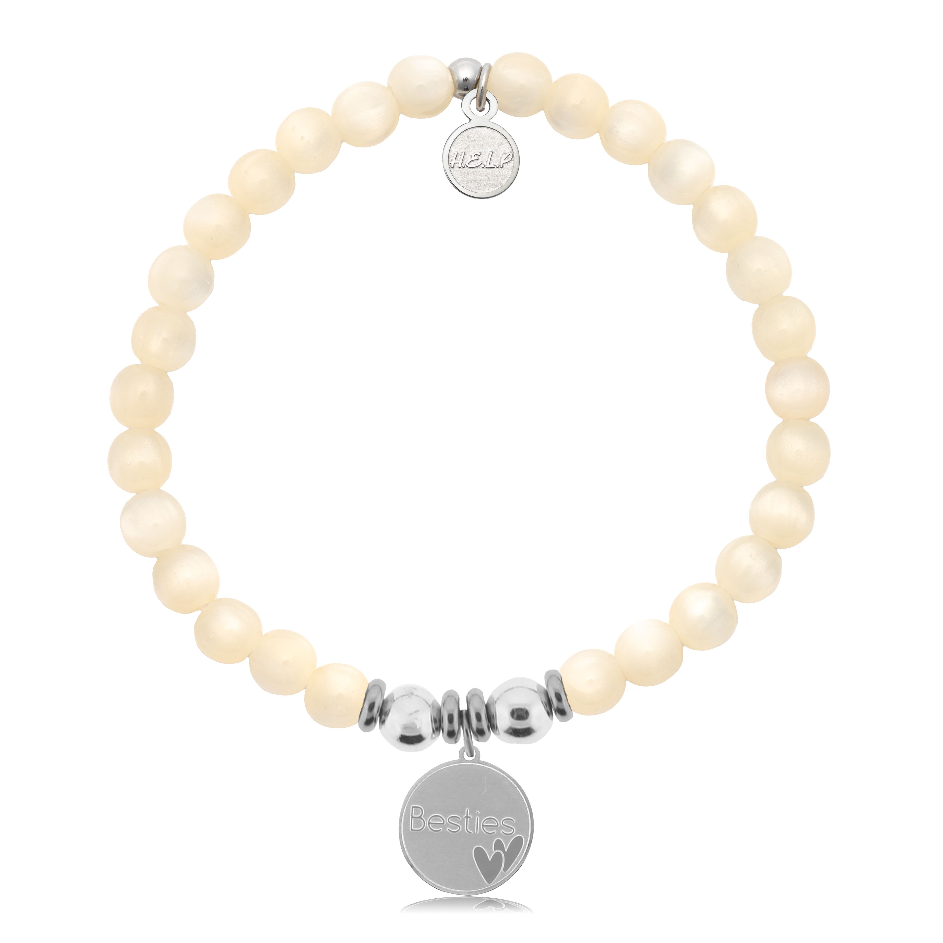 HELP by TJ Besties Charm with Natural Selenite Charity Bracelet