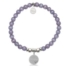 HELP by TJ Besties Charm with Purple Cats Eye Charity Bracelet