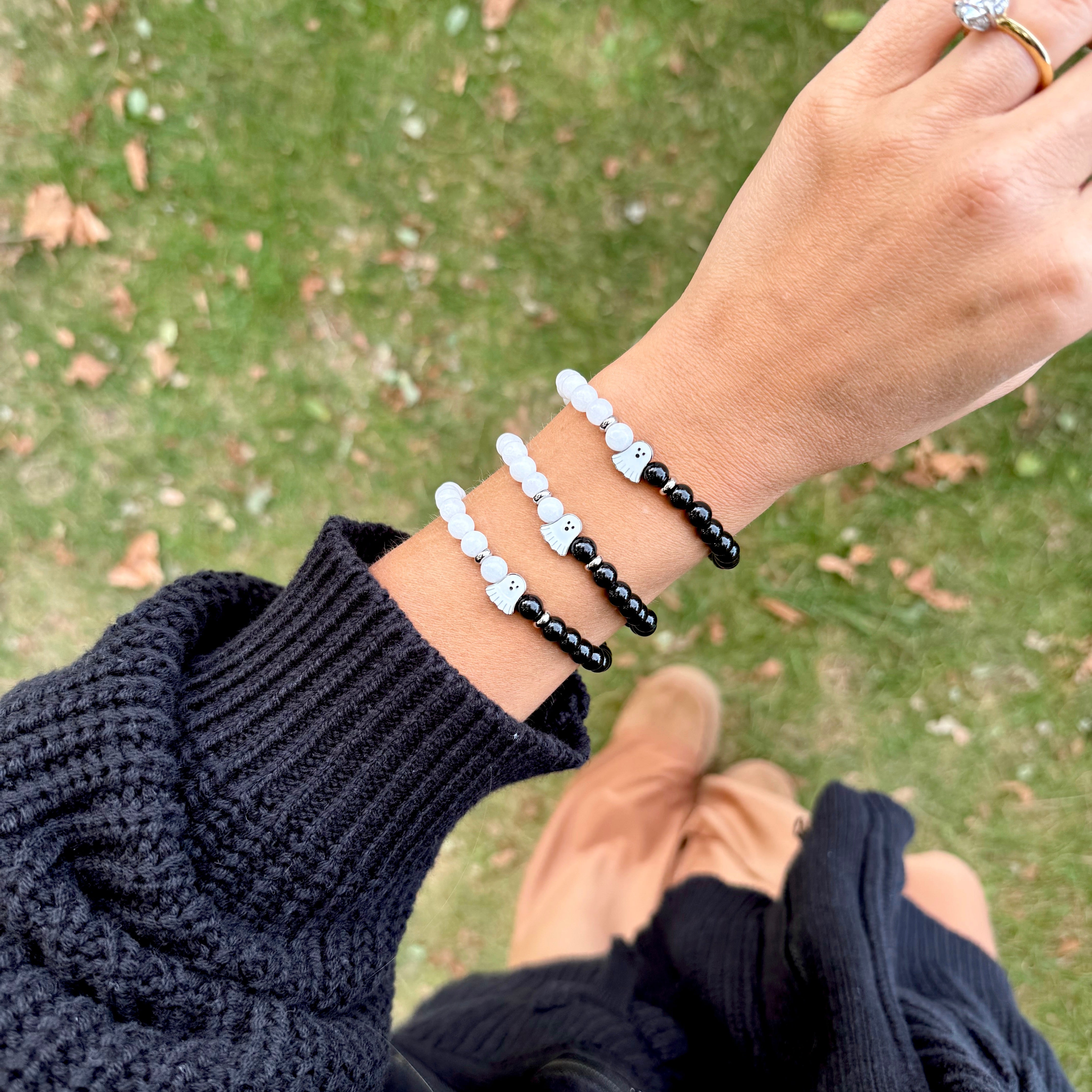 HELP by TJ BOO-tiful Charm Onyx & Moonstone Charity Bracelet