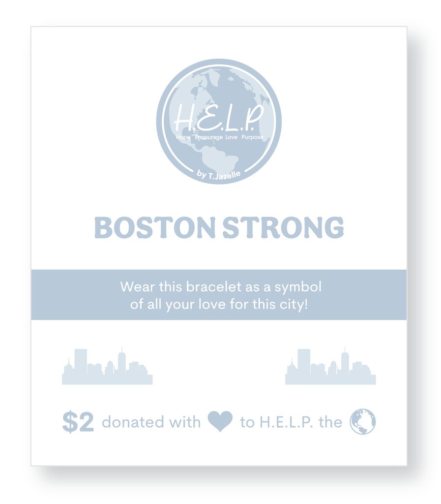 HELP by TJ Boston Strong Charm with Blue Agate Charity Bracelet