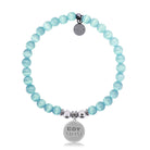 HELP by TJ Boy Mom Charm with Aqua Cats Eye Charity Bracelet