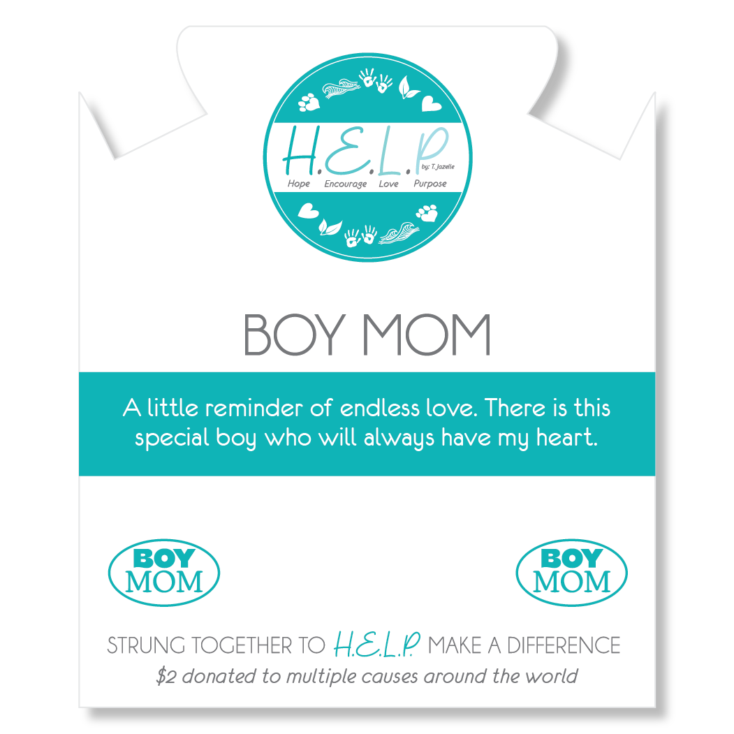 HELP by TJ Boy Mom Charm with Blue Selenite Charity Bracelet