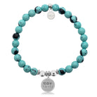 HELP by TJ Boy Mom Charm with Blue Zebra Jade Charity Bracelet