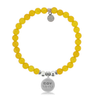 HELP by TJ Boy Mom Charm with Yellow Agate Charity Bracelet