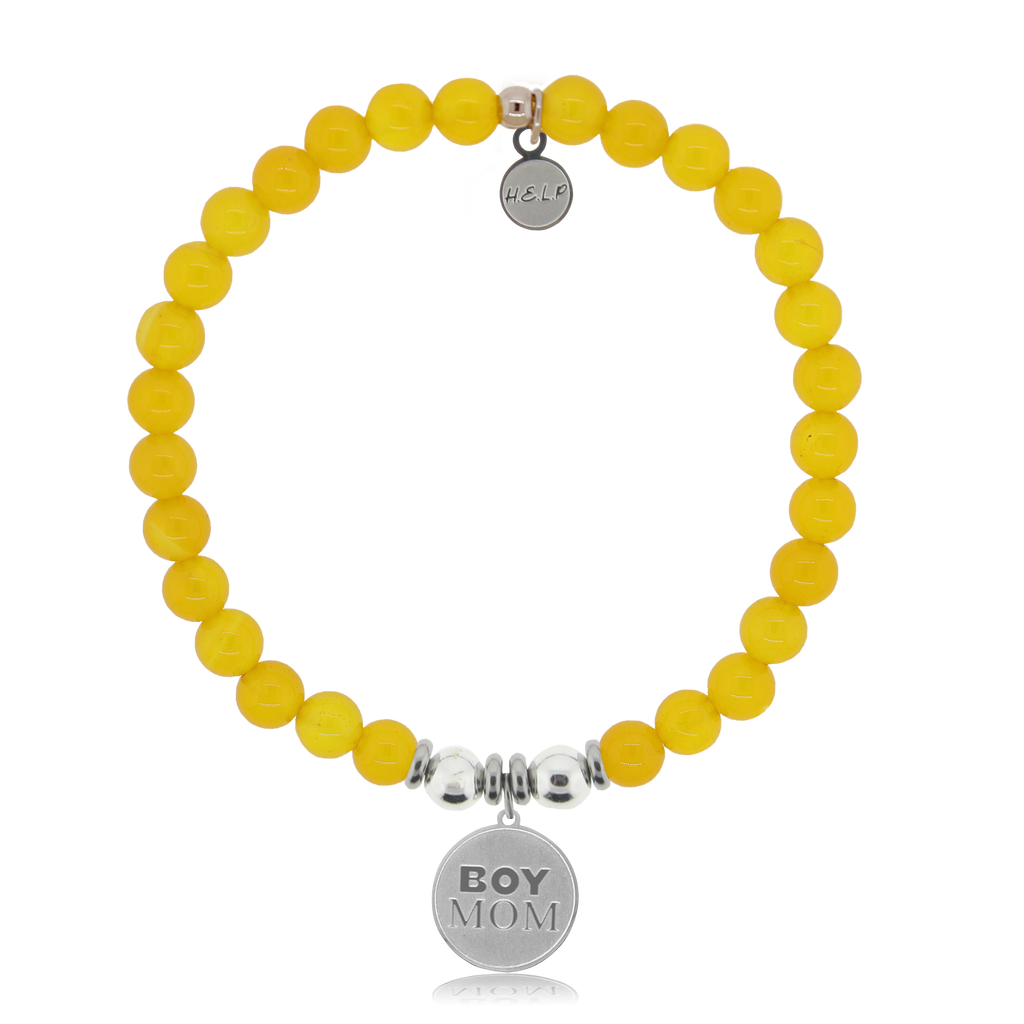 HELP by TJ Boy Mom Charm with Yellow Agate Charity Bracelet