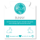 HELP by TJ Bunny Charm with Aqua Cats Eye Charity Bracelet